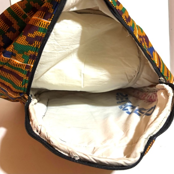 African ankara unisex handmade geometric backpack - Picture 4 of 5